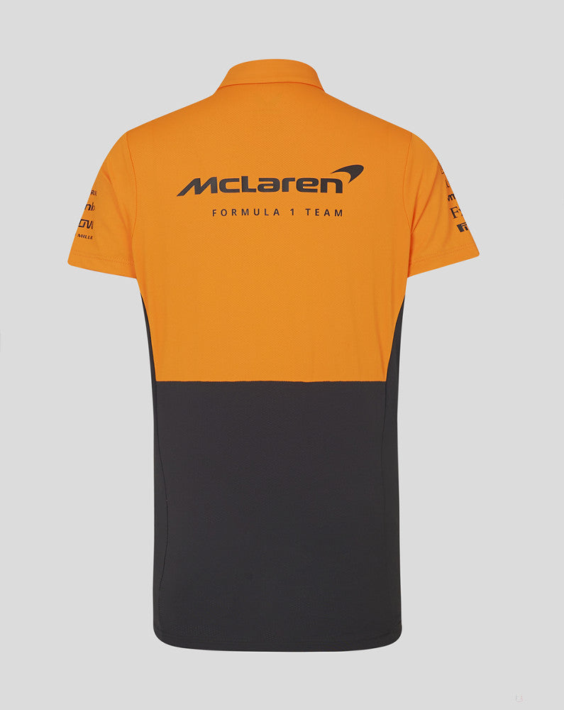 McLaren t-shirt avec col chemise, Castore, équipe, femmes, orange, 2024 - FansBRANDS®