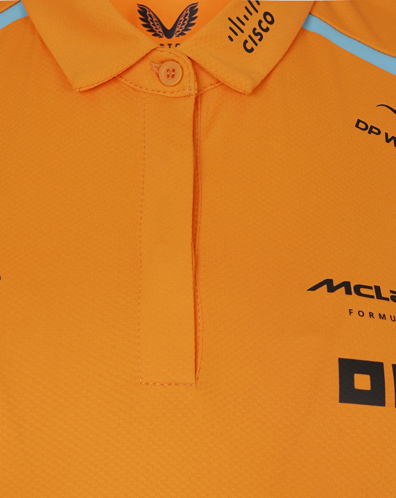 McLaren t-shirt avec col chemise, Castore, équipe, femmes, orange, 2024 - FansBRANDS®