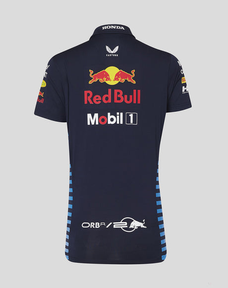 Red Bull t-shirt avec col chemise, Castore, équipe, femmes, bleu, 2024 - FansBRANDS®