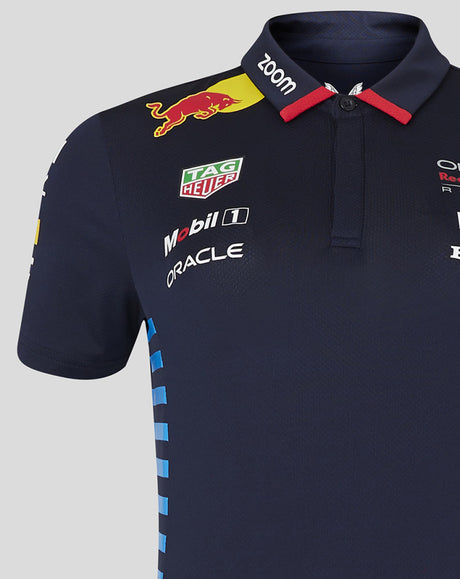 Red Bull t-shirt avec col chemise, Castore, équipe, femmes, bleu, 2024 - FansBRANDS®