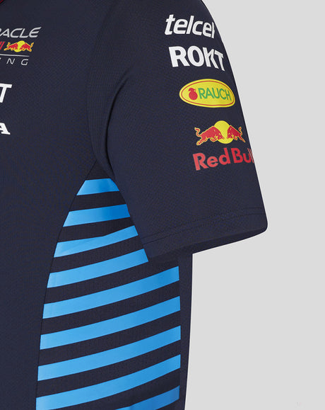 Red Bull t-shirt avec col chemise, Castore, équipe, enfant, bleu, 2024 - FansBRANDS®