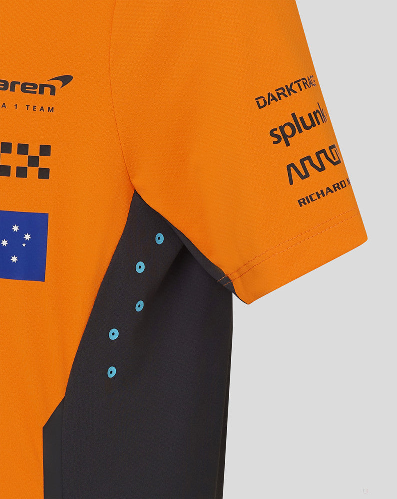 McLaren t-shirt avec col chemise, Castore, Oscar Piastri, enfant, orange - FansBRANDS®