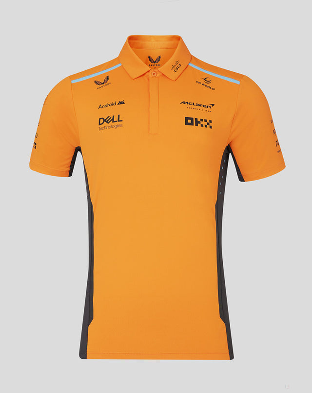 McLaren t-shirt avec col chemise, Castore, équipe, orange, 2024 - FansBRANDS®