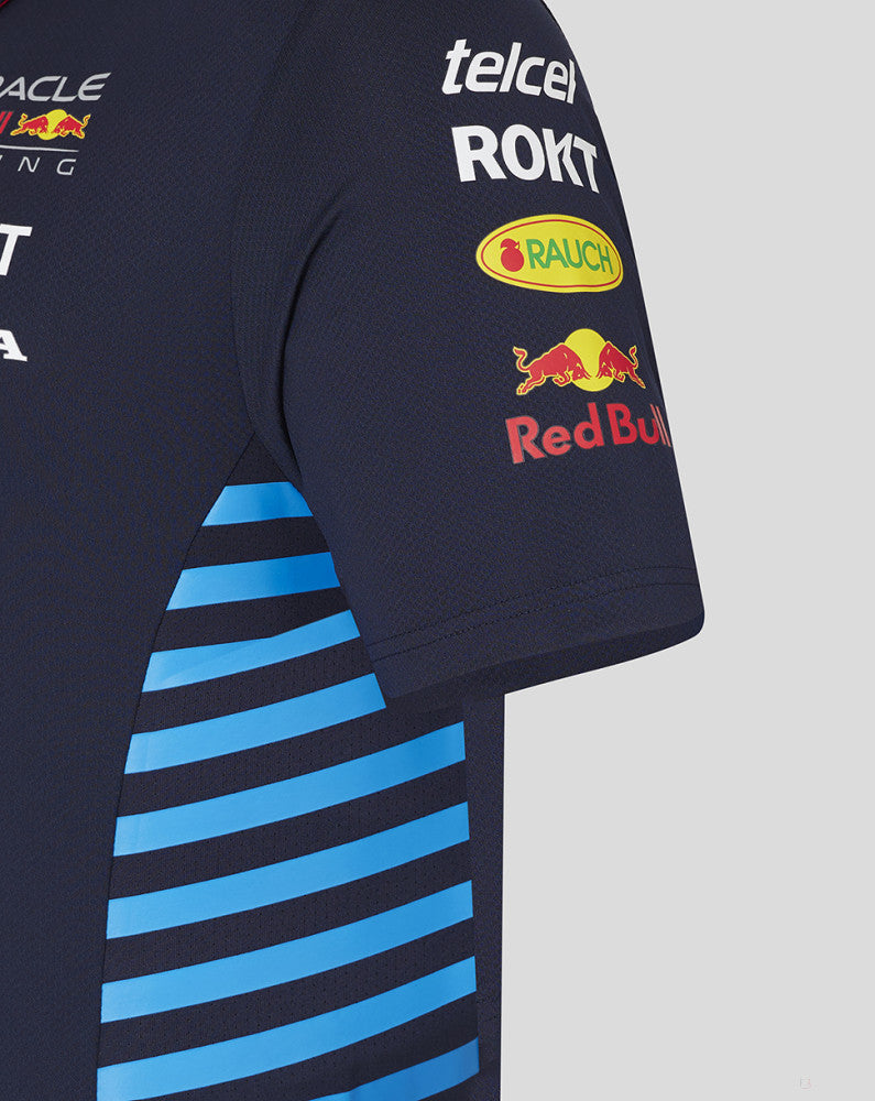 Red Bull t-shirt avec col chemise, Castore, équipe, bleu, 2024 - FansBRANDS®