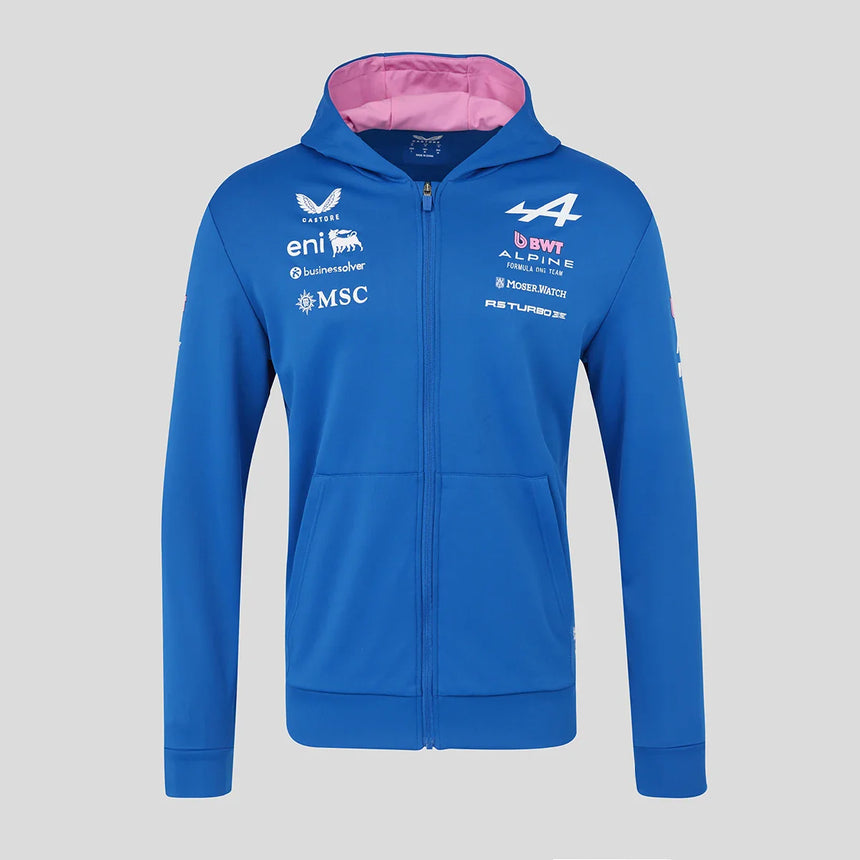 Sweat à capuche Alpine, zip intégral, équipe, bleu
