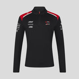 Sweat-shirt Haas F1, à zip 1/4, équipe, noir
