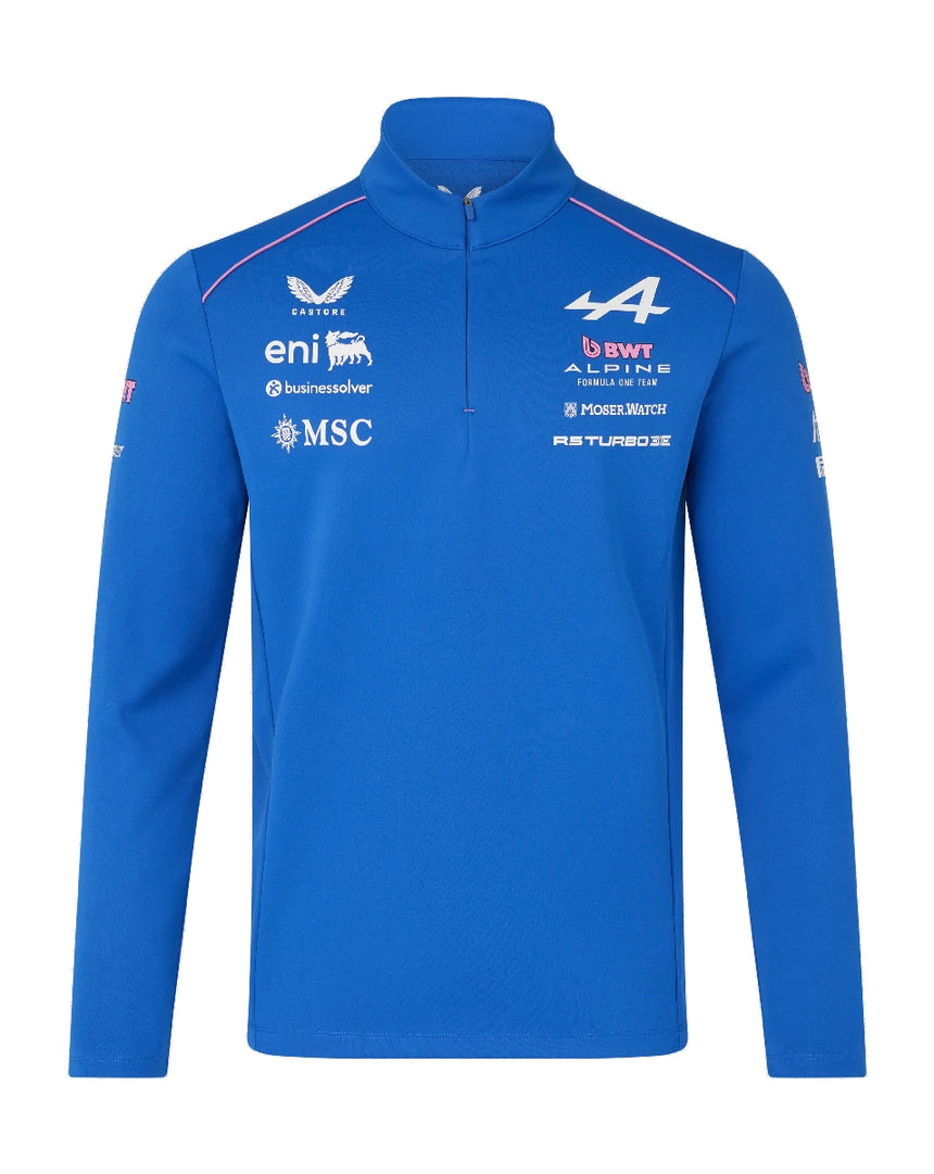 Sweat-shirt Alpine, équipe, 1/4 zip, bleu