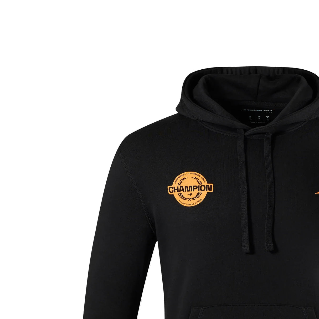 Hoodie McLaren, Lando Norris, Champion du monde 2025, Édition Spéciale, noir