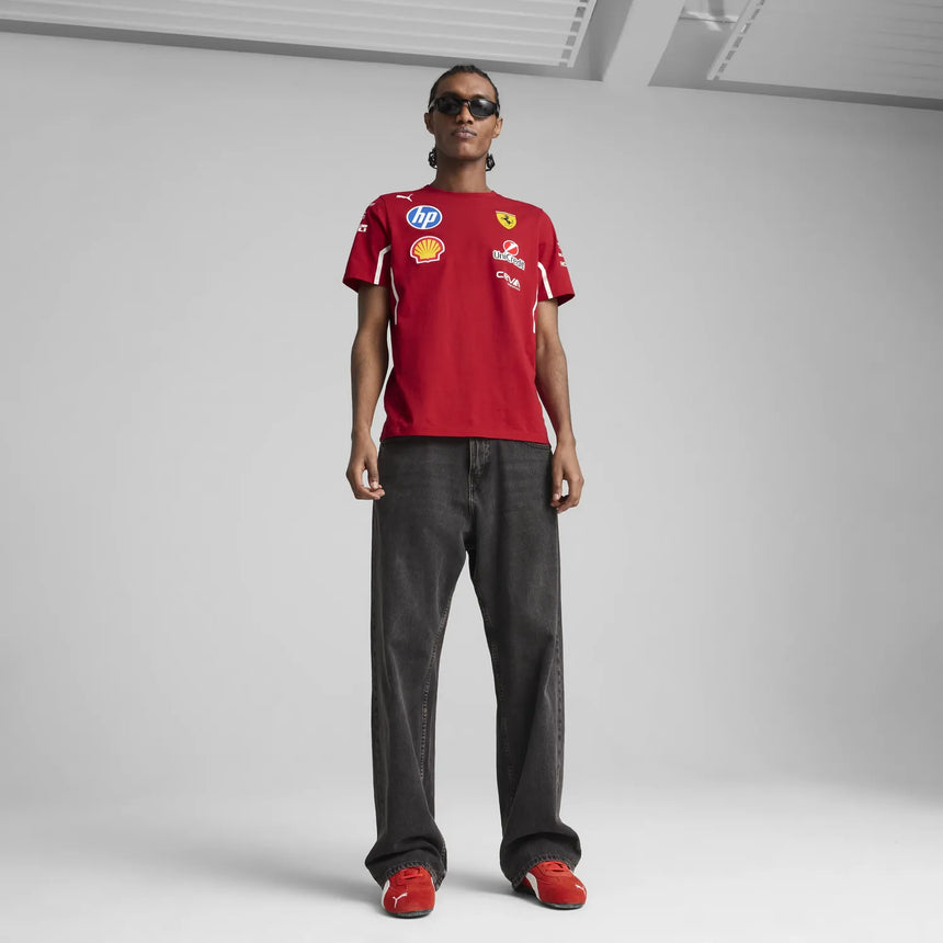 Camiseta de cuello redondo del equipo Scuderia Ferrari 🔥