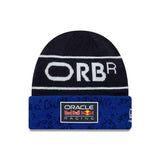 Bonnet Red Bull, équipe, tricot à revers, bleu, 2026