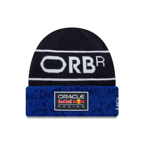 Bonnet Red Bull, équipe, tricot à revers, bleu, 2026
