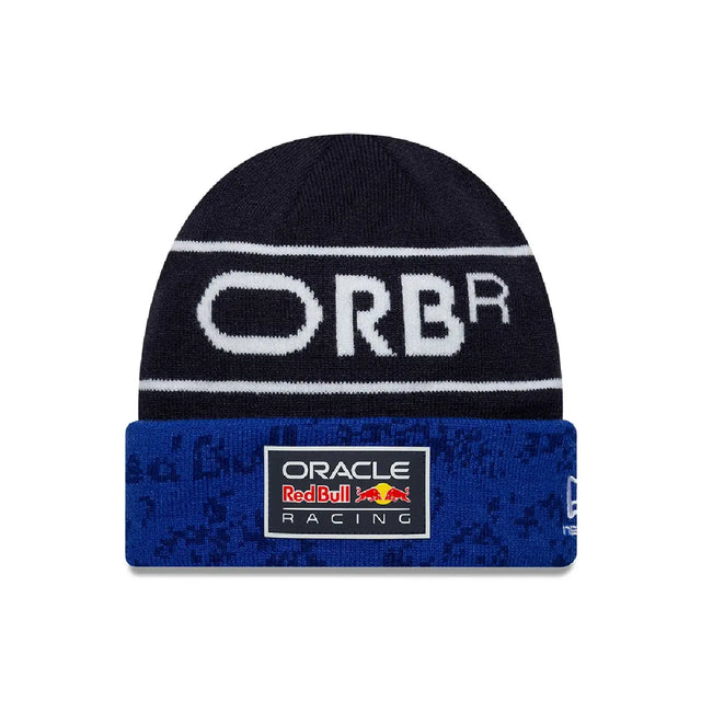 Bonnet Red Bull, équipe, tricot à revers, bleu, 2026