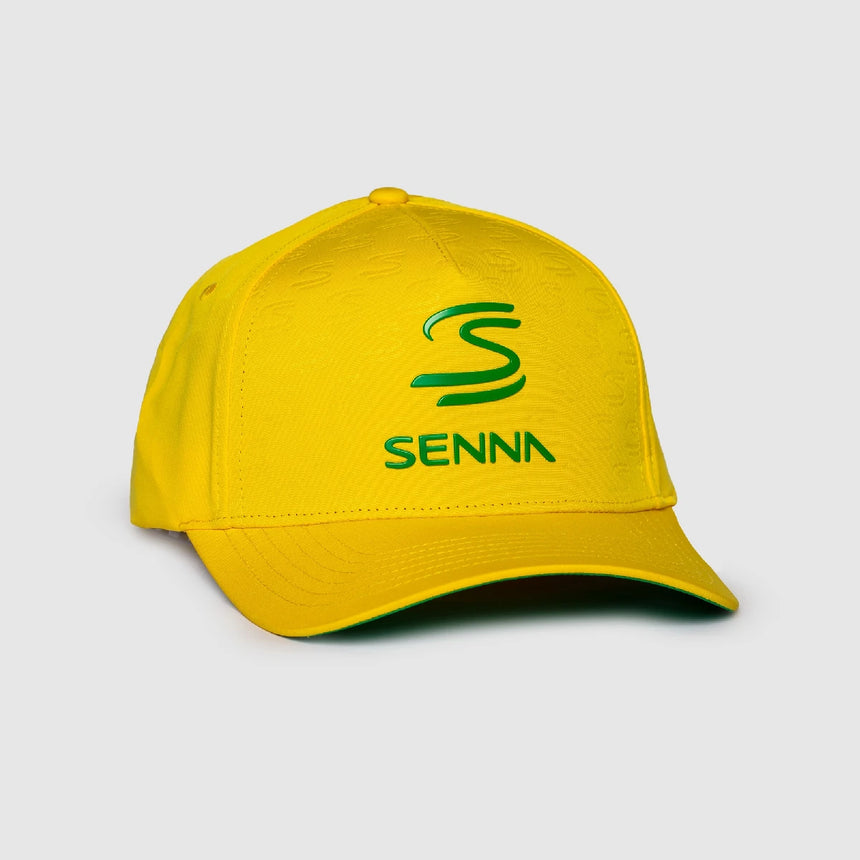 Casquette Ayrton Senna, courbée en relief, jaune