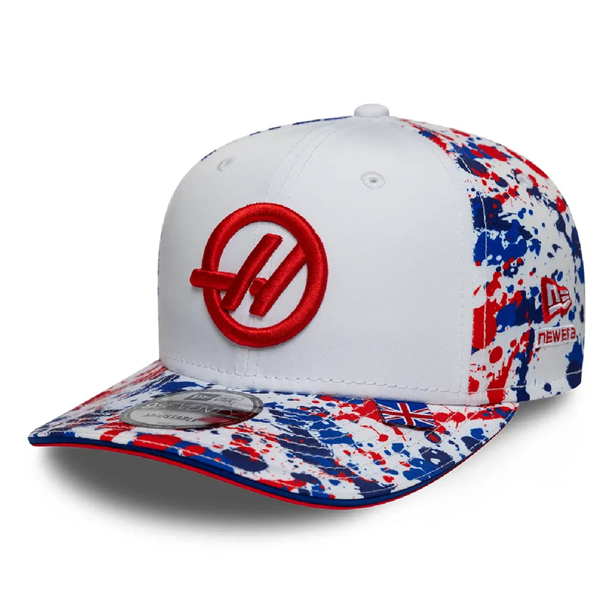Casquette Haas F1, équipe, 9SEVENTY, New Era, Édition Spéciale Silverstone, blanche, 2026