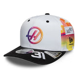 Casquette Haas F1, équipe, Esteban Ocon, 9SEVENTY, New Era, Édition Spéciale Miami, blanche, 2026
