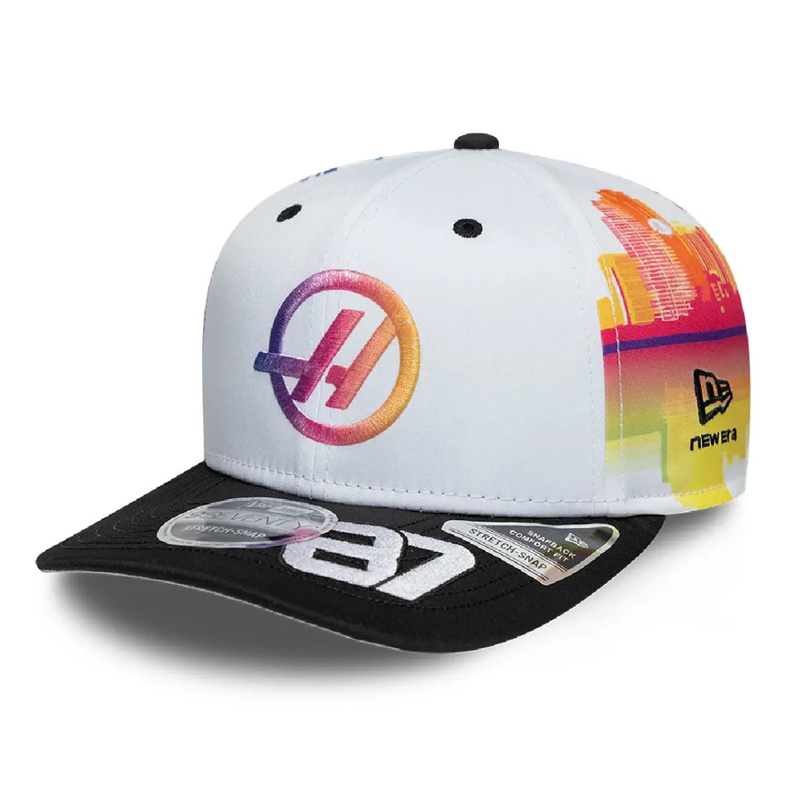 Casquette Haas F1, équipe, Oliver Bearman, 9SEVENTY, New Era, Édition Spéciale Miami, blanche, 2026