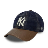 Casquette New York Yankees, cuir loden, New Era, 9TWENTY, marron