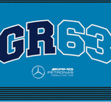 Drapeau Mercedes George Russell 90X120 sans mât, bleu