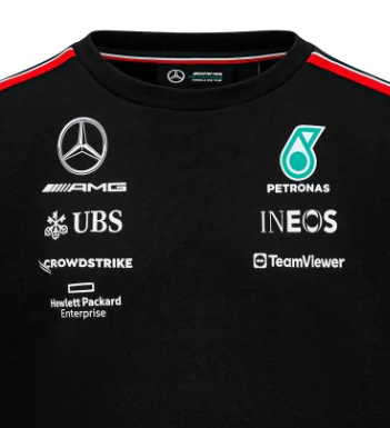 Sweat-shirt Mercedes Team Crew, noir, 2023