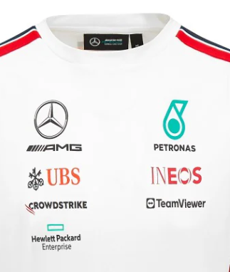 T-shirt conducteur Mercedes Team, blanc, 2023