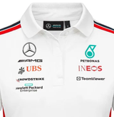 Polo de mujer del equipo Mercedes, blanco, 2023