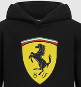 Pull à capuche Ferrari Kids Big Shield, noir