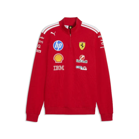 Ferrari pullover, équipe, demi-zip, T7, rouge