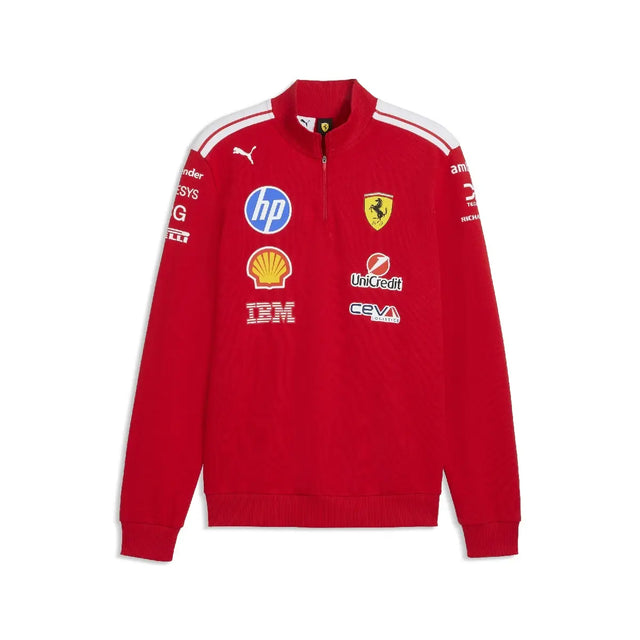 Ferrari pullover, équipe, demi-zip, T7, rouge