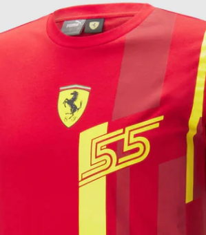 T-shirt Ferrari Team Se Carlos Sainz, rouge, 2023