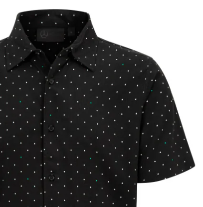 Chemise à pois Mercedes pour hommes, noire