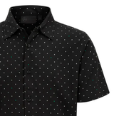 Chemise à pois Mercedes pour hommes, noire