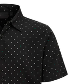 Chemise à pois Mercedes pour hommes, noire