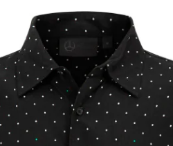 Chemise à pois Mercedes pour hommes, noire