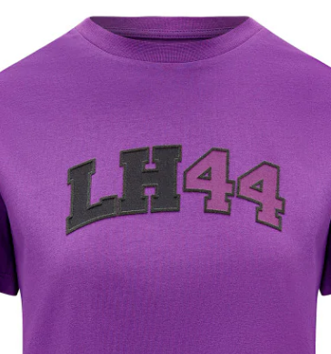 T-shirt Mercedes Womens avec logo Lewis Hamilton, violet
