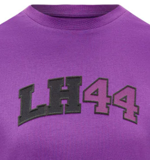 T-shirt Mercedes Womens avec logo Lewis Hamilton, violet