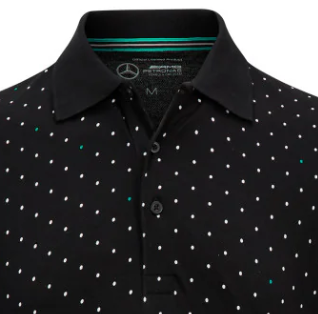 Polo à pois Mercedes pour hommes, noir