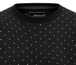 T-shirt à pois Mercedes pour hommes, noir