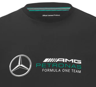 T-shirt Mercedes pour enfants, grand logo, noir, 2022