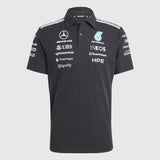 Polo Mercedes, équipe, ingénieurs, adidas, noir, 2026