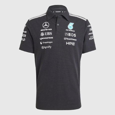 Polo Mercedes, équipe, ingénieurs, adidas, noir, 2026