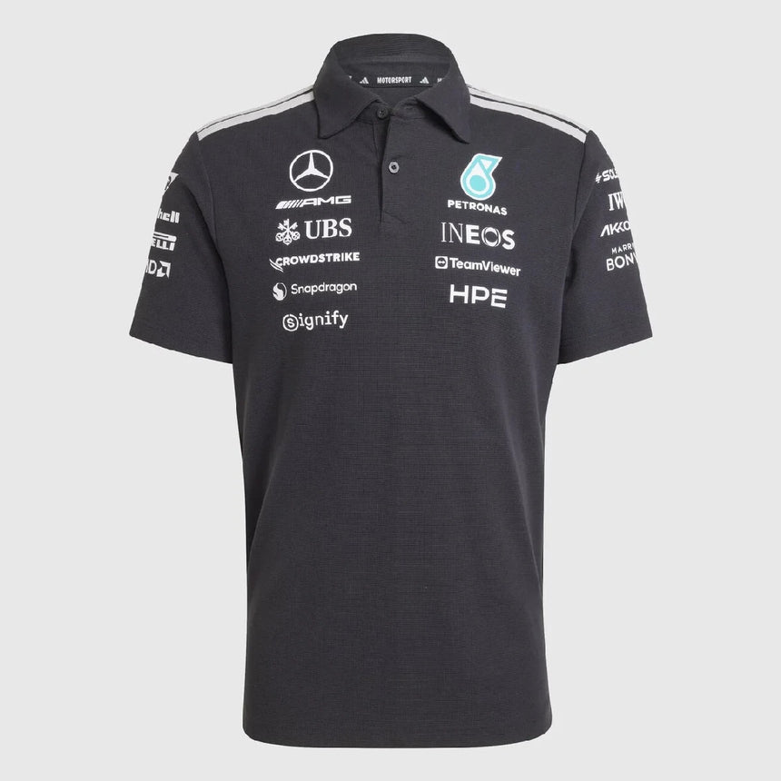 Polo Mercedes, équipe, ingénieurs, adidas, noir, 2026