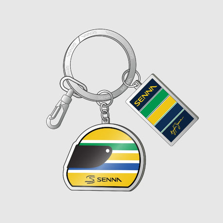 Porte-clés Ayrton Senna, casque, multicolore
