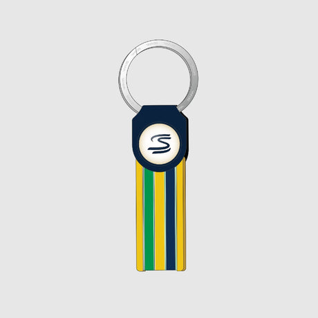 Porte-clés Ayrton Senna, rayure, bleu