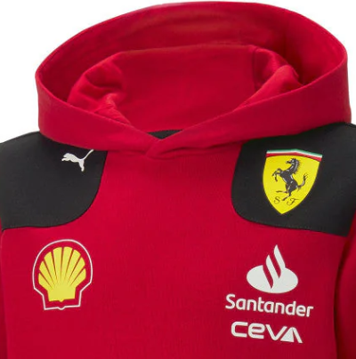 Sweat à capuche Ferrari, Puma, équipe, enfant, rouge, 2023