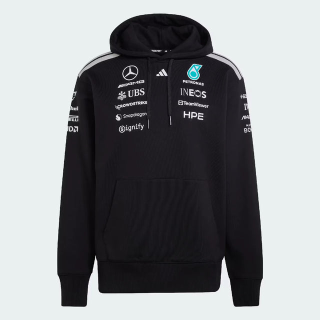Sweat à capuche Mercedes, équipe, pilote, adidas, noir, 2026