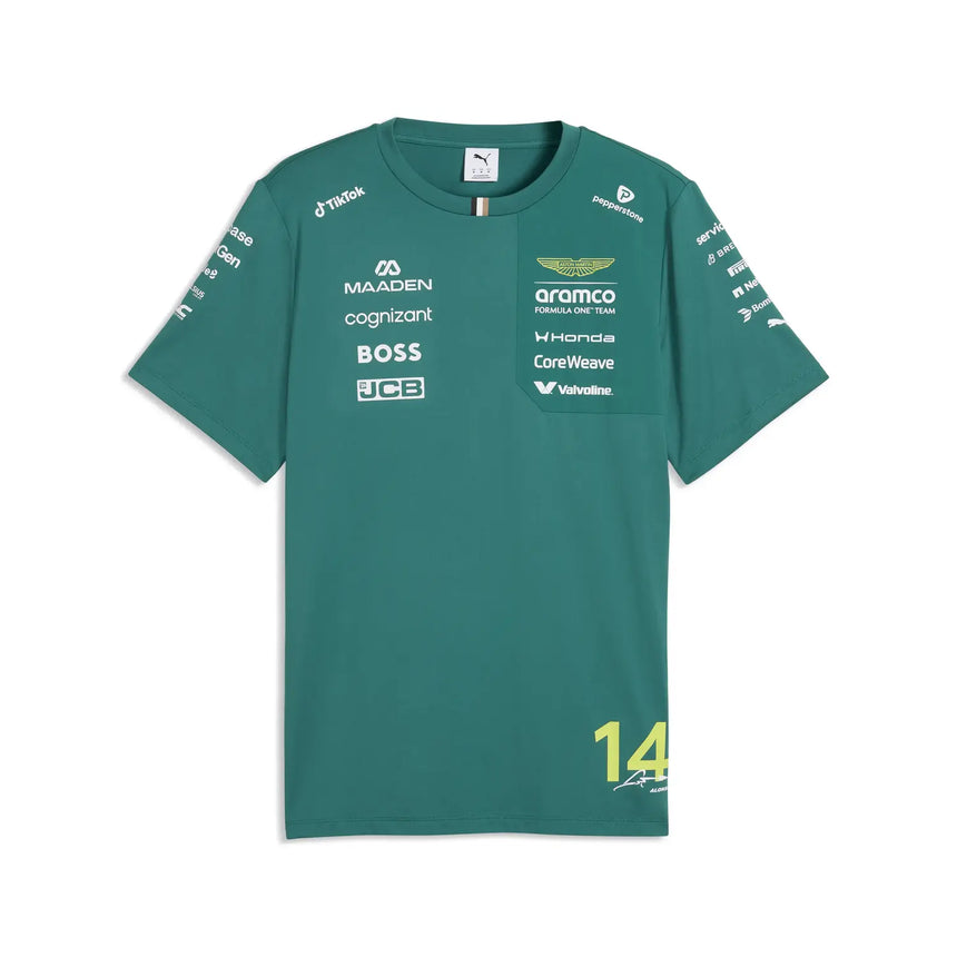 T-shirt Aston Martin, Fernando Alonso, équipe, Puma, vert, 2026