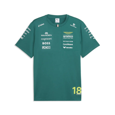 T-shirt Aston Martin, Lance Stroll, équipe, Puma, vert, 2026