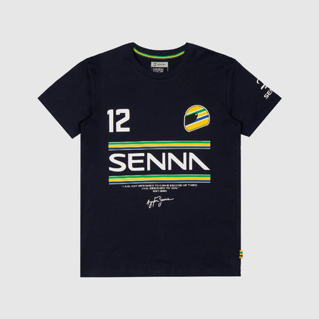 T-shirt Ayrton Senna, 12 rayures, bleu