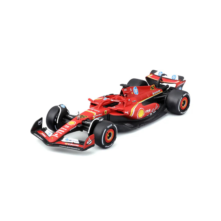 Voiture miniature Ferrari, SF24, bburago, #16 Charles Leclerc, Vainqueur de Monaco, rouge